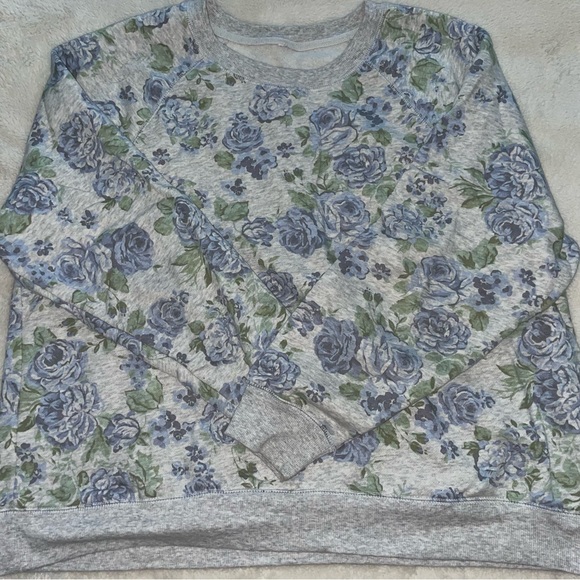 Floral somewhat cropped crewneck sweatshirt - Picture 3 of 3